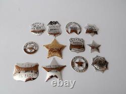 New Vintage STERLING SILVER THE OFFICIAL BADGES OF THE GREAT WESTERN LAWMEN