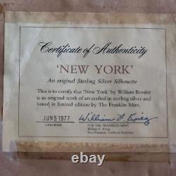 New York Sterling Silver Silhouette Franklin Mint William Ressler 1977