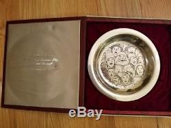 Norman Rockwell Franklin Mint Sterling Silver 178g 8 Plate Collection