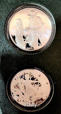 Norman Rockwell Medallic Tribute To Robert Frost 12 Sterling Silver Proof Set