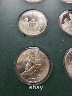 Norman Rockwell Spirit Of Scouting Sterling Silver 12 Coin Set Free Shipping