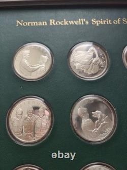 Norman Rockwell Spirit Of Scouting Sterling Silver 12 Coin Set Free Shipping
