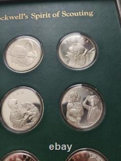 Norman Rockwell Spirit Of Scouting Sterling Silver 12 Coin Set Free Shipping