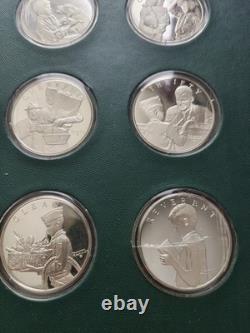 Norman Rockwell Spirit Of Scouting Sterling Silver 12 Coin Set Free Shipping