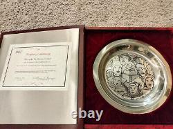 Norman Rockwell Sterling Silver Christmas Plate The Carolers by Franklin Mint