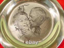 Norman Rockwell Sterling Silver Franklin Mint Plate 1971 Under the Mistletoe