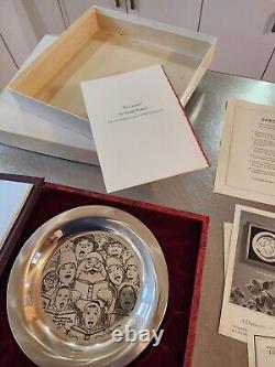 Norman Rockwell The Carolers Franklin Mint 1972 Sterling Silver Plate