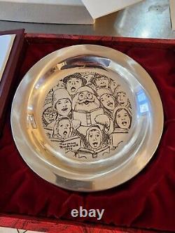 Norman Rockwell The Carolers Franklin Mint 1972 Sterling Silver Plate