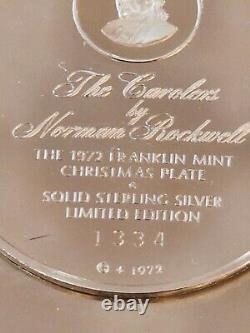 Norman Rockwell The Carolers Franklin Mint 1972 Sterling Silver Plate