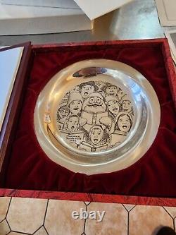 Norman Rockwell The Carolers Franklin Mint 1972 Sterling Silver Plate