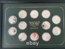 Norman Rockwell Tribute To Robert Frost 12 Solid Sterling Silver Medals with COA