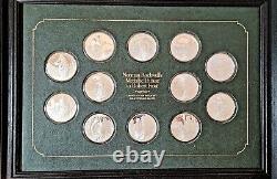 Norman Rockwell Tribute To Robert Frost 12 Solid Sterling Silver Medals with COA