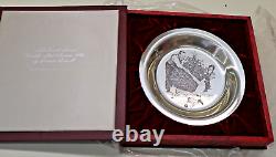 Norman Rockwell Trimming the Tree Franklin Mint 1973 Sterling Silver Plate Xmas