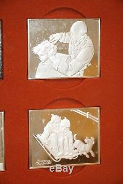 Norman Rockwell's Fondest Memories 1st Edition Proof Set Solid Sterling Silver