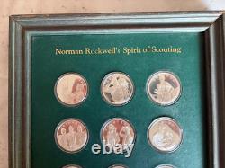 Norman Rockwell's Spirit Of Scouting Sterling Silver Coin Set Franklin Mint