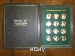 Norman Rockwell's Spirit of Scouting Sterling Silver 12 Coin Medallion Set