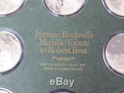 Norman Rockwells Medallic Tribute to Robert Frost Sterling Silver Medal Set