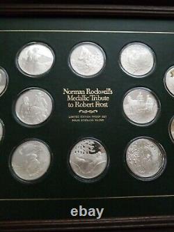 Norman Rockwells Medallic Tribute to Robert Frost Sterling Silver set 1974