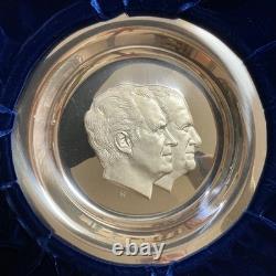 OFFICIAL 1973 Inaugural Plate NIXON AGNEW Sterling Silver Franklin Mint IN BOX