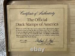 OFFICIAL DUCK STAMPS OF AMERICA 24 Kt Gold Electroplate Sterling Franklin Mint