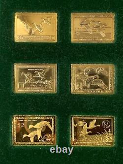 OFFICIAL DUCK STAMPS OF AMERICA 24 Kt Gold Electroplate Sterling Franklin Mint