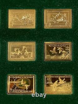 OFFICIAL DUCK STAMPS OF AMERICA 24 Kt Gold Electroplate Sterling Franklin Mint