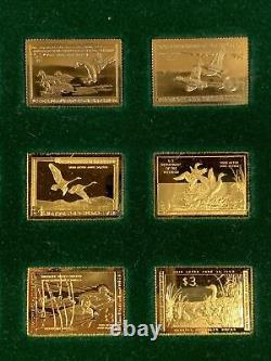 OFFICIAL DUCK STAMPS OF AMERICA 24 Kt Gold Electroplate Sterling Franklin Mint