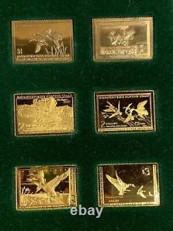 OFFICIAL DUCK STAMPS OF AMERICA 24 Kt Gold Electroplate Sterling Franklin Mint