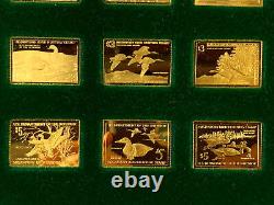 OFFICIAL DUCK STAMPS OF AMERICA 24 Kt Gold Electroplate Sterling Franklin Mint