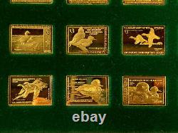 OFFICIAL DUCK STAMPS OF AMERICA 24 Kt Gold Electroplate Sterling Franklin Mint