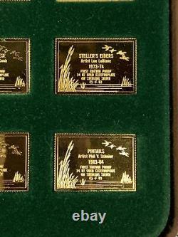 OFFICIAL DUCK STAMPS OF AMERICA 24 Kt Gold Electroplate Sterling Franklin Mint