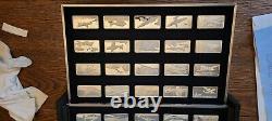 Official Franklin mint air and space 100 Sterling silver Ingot Collection
