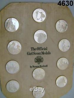 Official Girl Scout 12medals Sterling Silver Norman Rockwell Franklin Mint #4630