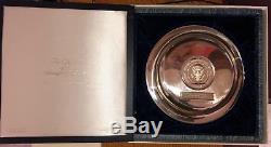 Official INAUGURAL PLATE 1973 NIXON/AGNEW Sterling Silver Franklin Mint COA Back