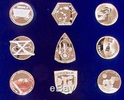 Official Nasa Manned Flight Emblems Sterling Silver Franklin Mint 25 Pcs