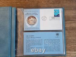 Official United Nations Medallic First Day Covers 1971 Five Sterling Silver