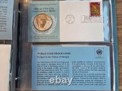 Official United Nations Medallic First Day Covers 1971 Five Sterling Silver