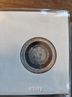 Official United Nations Medallic First Day Covers 1971 Five Sterling Silver