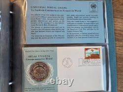 Official United Nations Medallic First Day Covers 1971 Five Sterling Silver