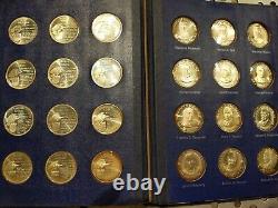 Original Franklin Mint Sterling Medal Set 36 Pcs Presidential Profile 1188 Grams