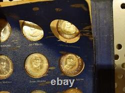 Original Franklin Mint Sterling Medal Set 36 Pcs Presidential Profile 1188 Grams