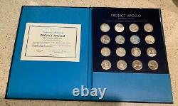 PROJECT APOLLO Franklin Mint 20 Sterling Silver Medals- Silver flown- Apollo 13