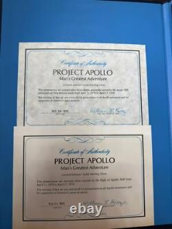PROJECT APOLLO Franklin Mint 20 Sterling Silver Medals- Silver flown- Apollo 13