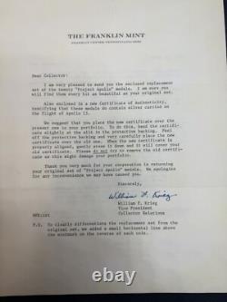 PROJECT APOLLO Franklin Mint 20 Sterling Silver Medals- Silver flown- Apollo 13