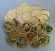 Pile Of Gold 52 Oz Of 24k Pure Gold On Sterling Silver State Coin Medals Set