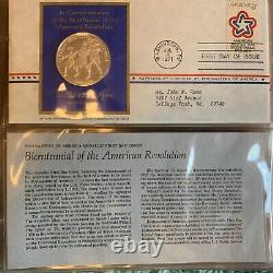 Postmasters of America Metallic First Day Covers 1971 Sterling Silver 11 Medals