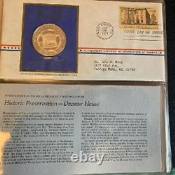 Postmasters of America Metallic First Day Covers 1971 Sterling Silver 11 Medals