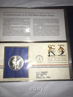 Postmasters of America Metallic First Day Covers 1976 Sterling Silver 14 Medals