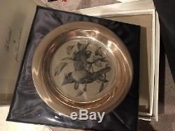 Pristine 1973 Sterling Silver Collector Plate The Cardinal Franklin Mint