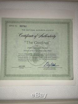 Pristine 1973 Sterling Silver Collector Plate The Cardinal Franklin Mint